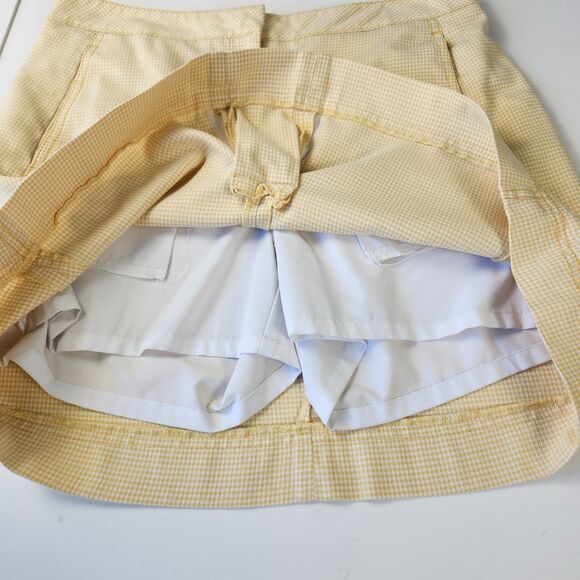 Cutter & Buck Yellow Gingham Stretch Golf Skort Size 8 Tennis Prep - Picture 6 of 8